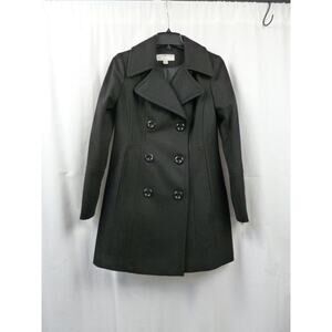 Ann Klein Double Breasted Wool Coat, Black, New w/ tags, Women's Small.